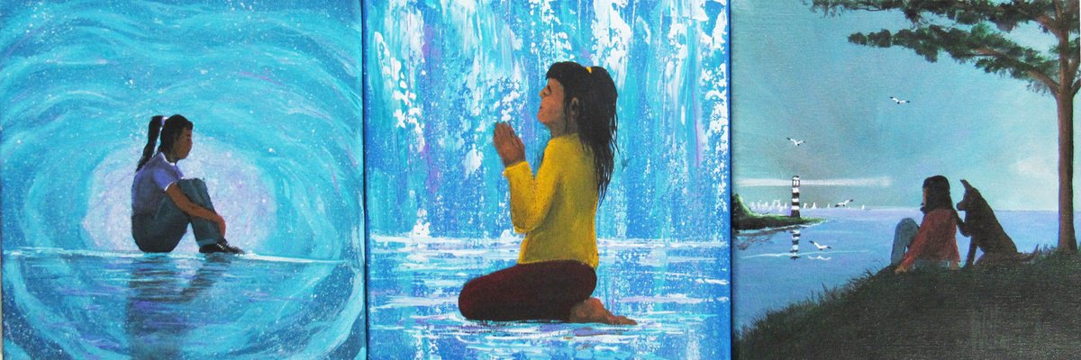 Impressionistic Portrait Acrylic Painting By William F. Adams, 30 X 10", Inspirational Art #47, Original Artwork