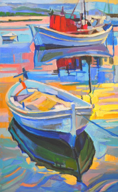 Fishing Boats / 40 x 25 cm by Maja Đokić Mihajlović
