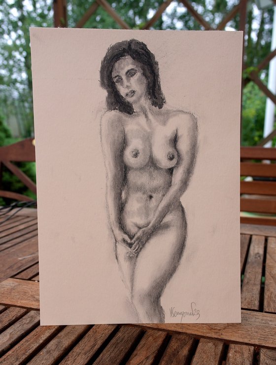 Female Figure 22 Charcoal Sketch