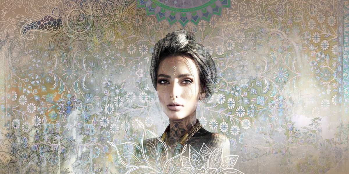 Impressionistic Portrait C-Type Print By Catalin Ilinca, 35 X 17, Mandala (Iii), Original Artwork