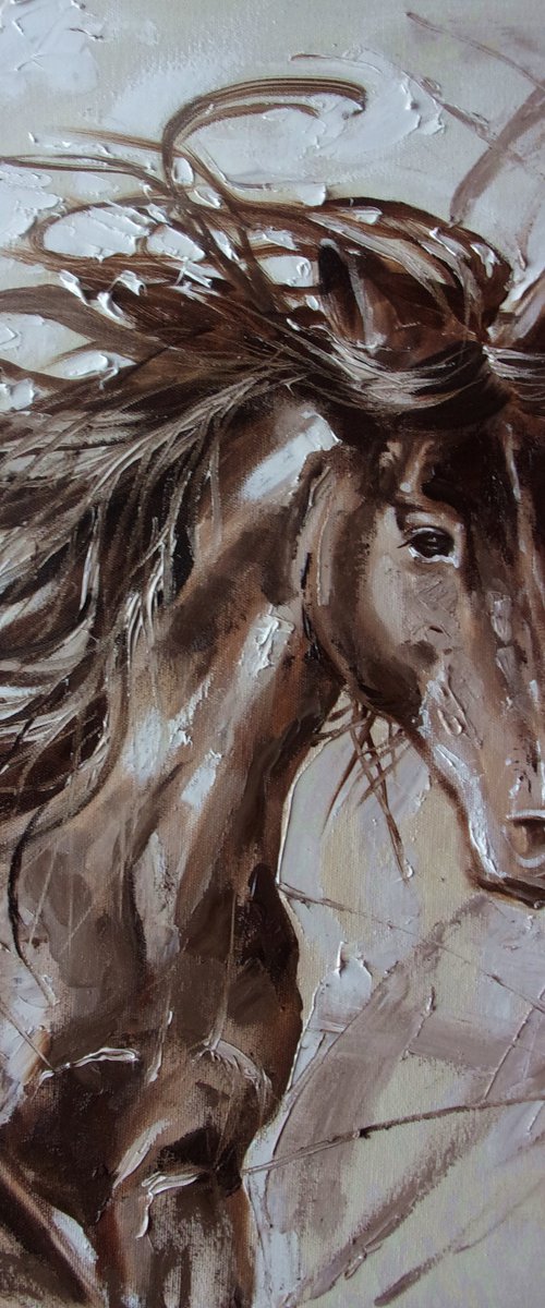 " WILDE " -   original oil painting on canvas, gift,  PALETTE KNIFE by Monika Luniak