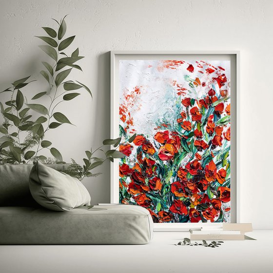 Red Poppy Oil Painting