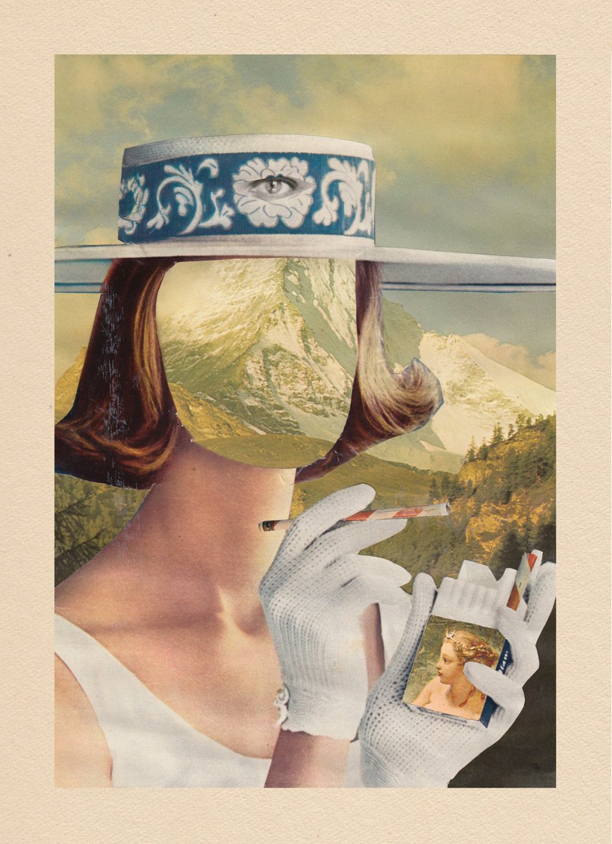 Surrealistic Portrait Collage By Jon Garbet, 9 X 12, Jacqueline, Original Artwork