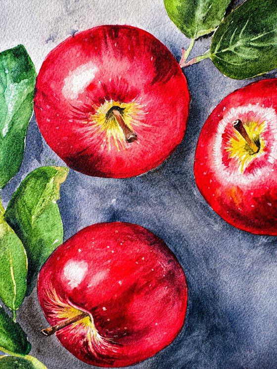 Red Apples on Cement v2