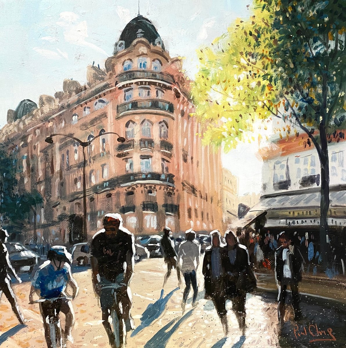  European Old Street By Paul Cheng, 30 X 30, Artwork For Sale On Artfinder