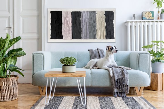 Minimalist Black and Gray Textured Abstract