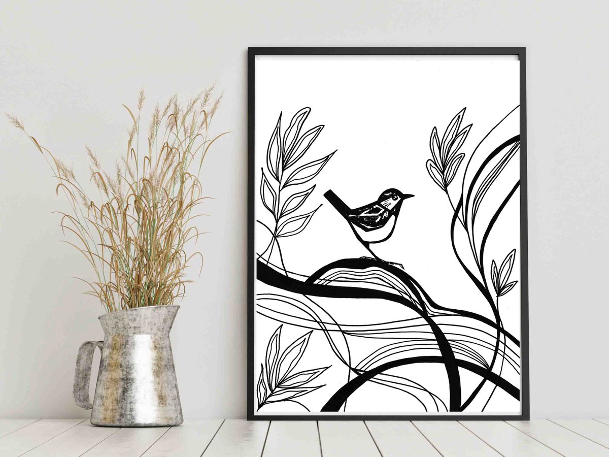 Chickadee bird in the garden 1 by Olha Gitman