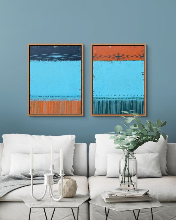 American Southwest, Set of Two Paintings