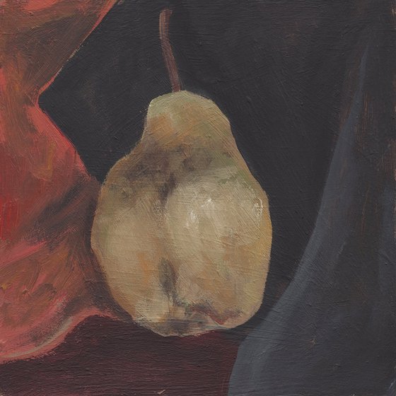 Pear On Black And Orange