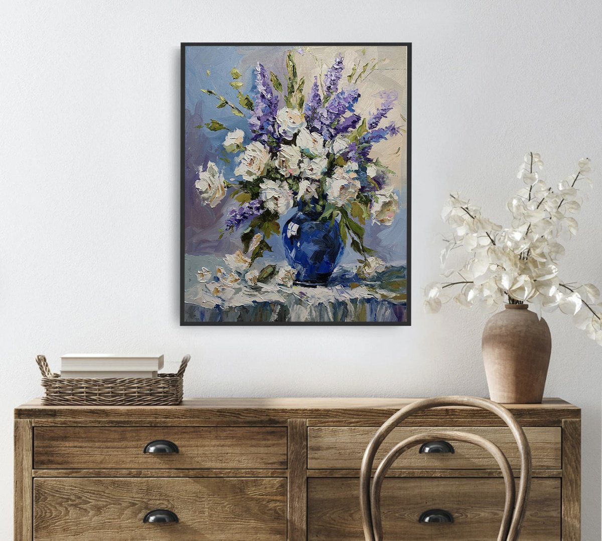Cobalt Vase, Bouquet. By Vita Schagen, 16 X 20, Artwork For Sale On Artfinder