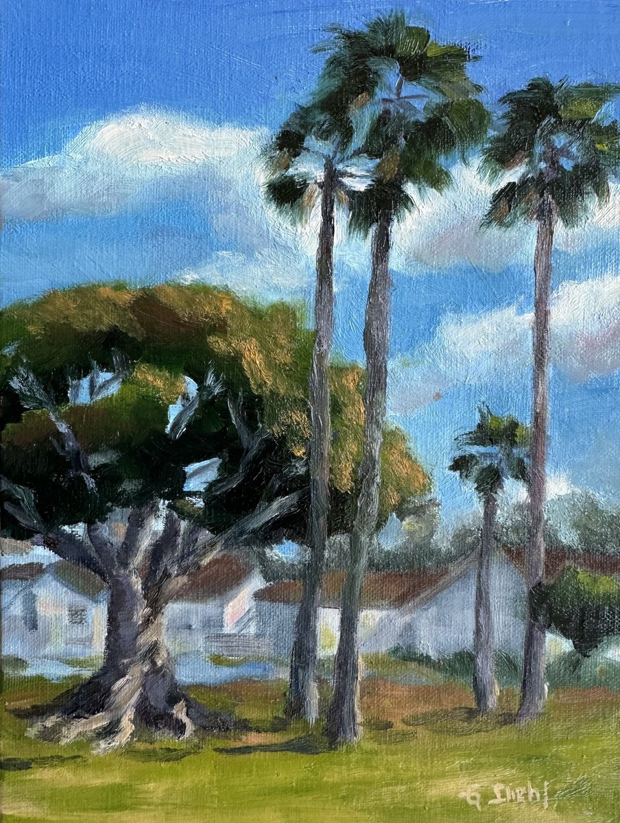 Impressionistic Landscape Oil Painting By Grace Diehl, 5 X 7, Laguna