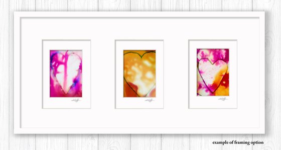 Heart Collection 31 - 3 Small Matted paintings by Kathy Morton Stanion