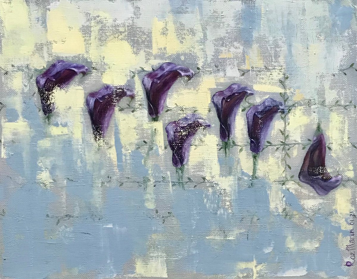 Expressive Oil Painting , Lilies Fur Elise By Marina Deryagina, 20 X 16, Artwork For Sale On Artfinder