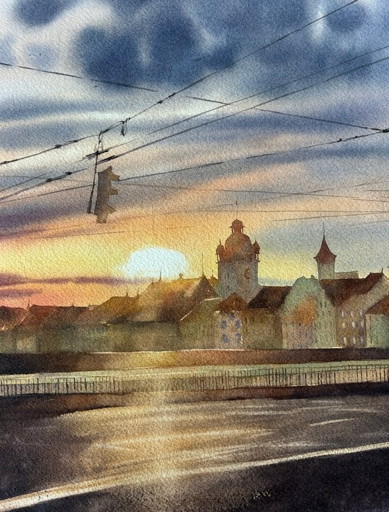 Low sun over the city