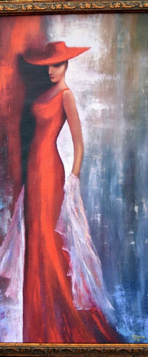 Lady in red by Elena Lukina