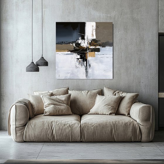 Axis of Still Waters. Black White Ochre