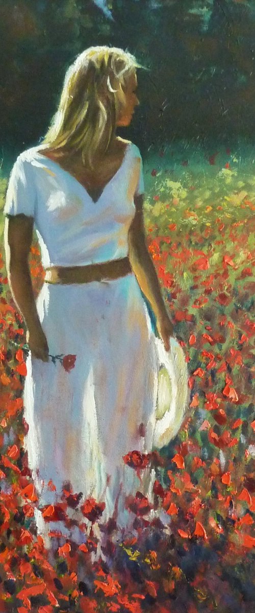 Walking through Poppies by Martin J Leighton