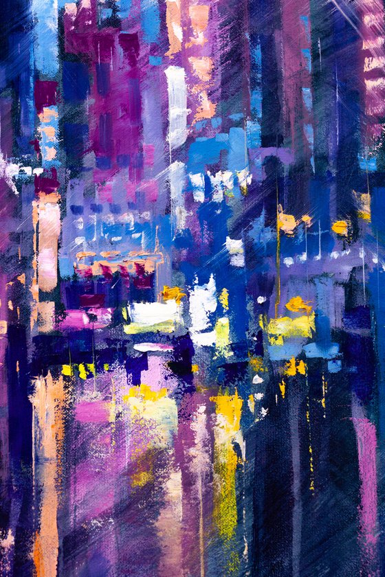 ABSTRACT CITYSCAPE. " Reflection of the night city"