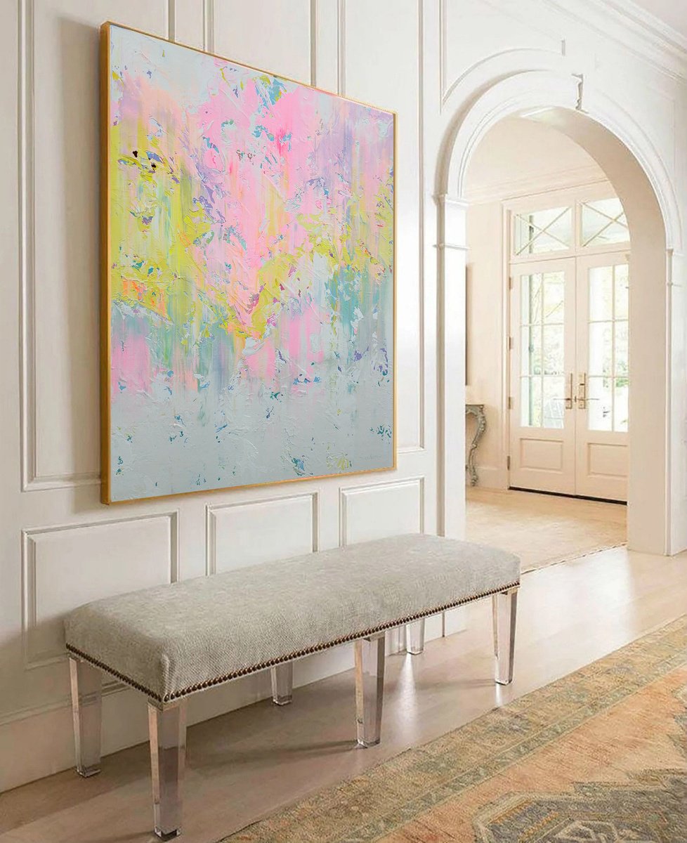 Abstract Acrylic Painting By Alex Senchenko, 39 X 47, Abstract 2565, Original Artwork