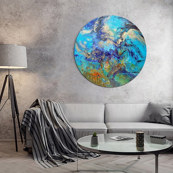 Round abstract painting art