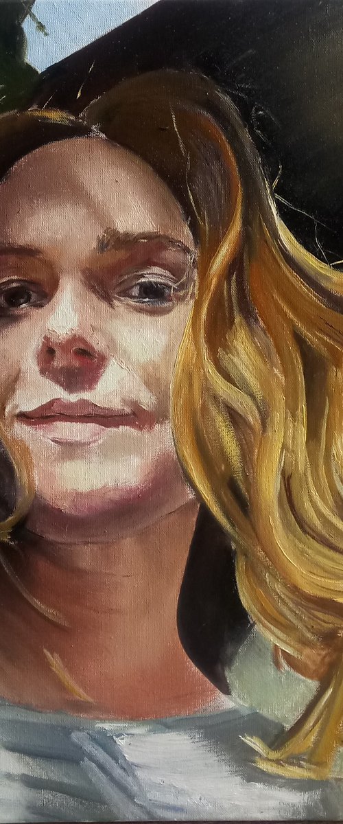 Self-portrait in the Sun by Valeriia Radziievska