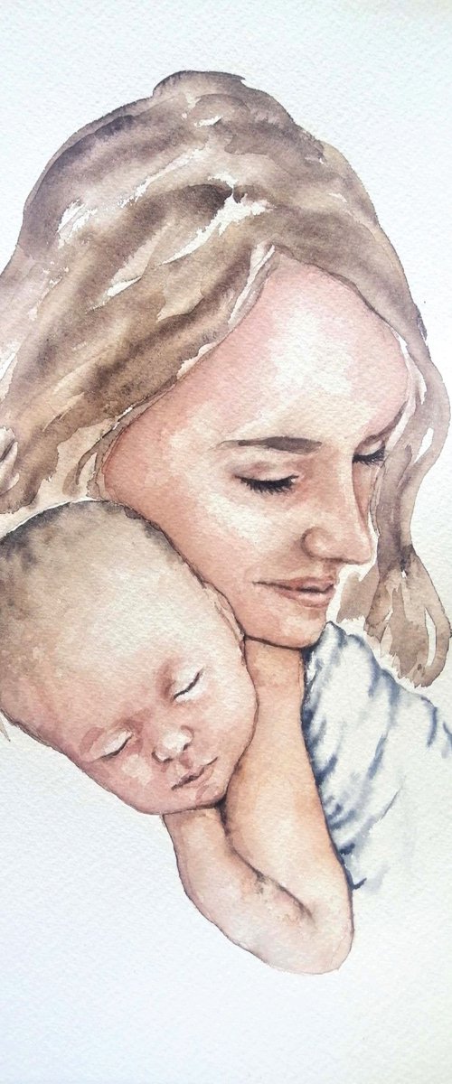 Maternal love XII by Mateja Marinko