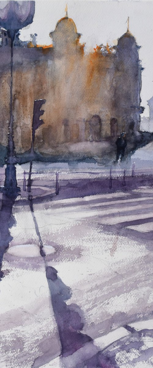 Sunset (Zagreb) by Goran Žigolić Watercolors