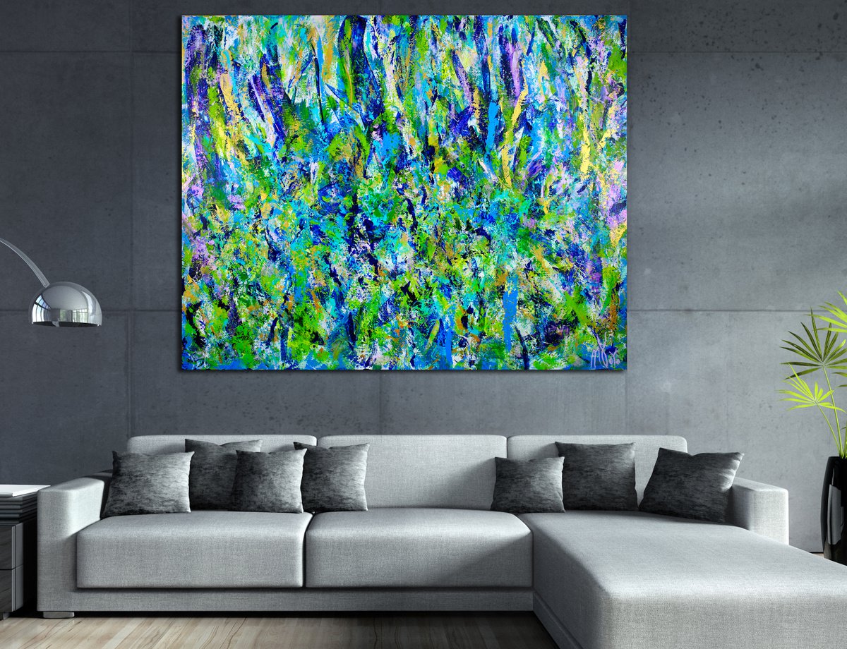 Regrowth (Lush Greenery) | Very large abstract painting by Nestor Toro