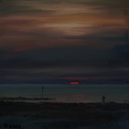 Dark sunset in Scheveningen II by Anastasia Chernysheva