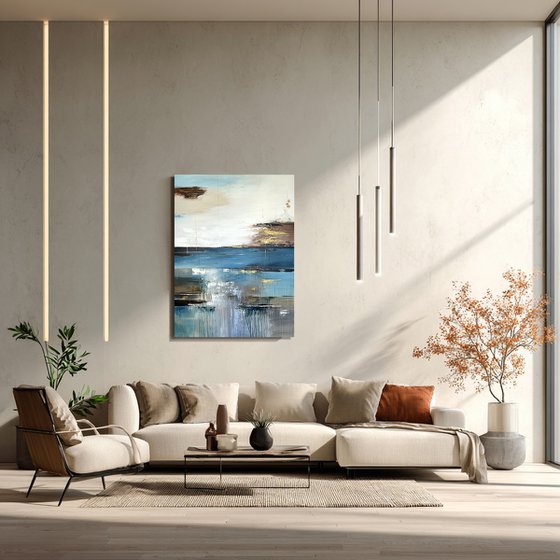 Silent Gold Current. Blue gold accents