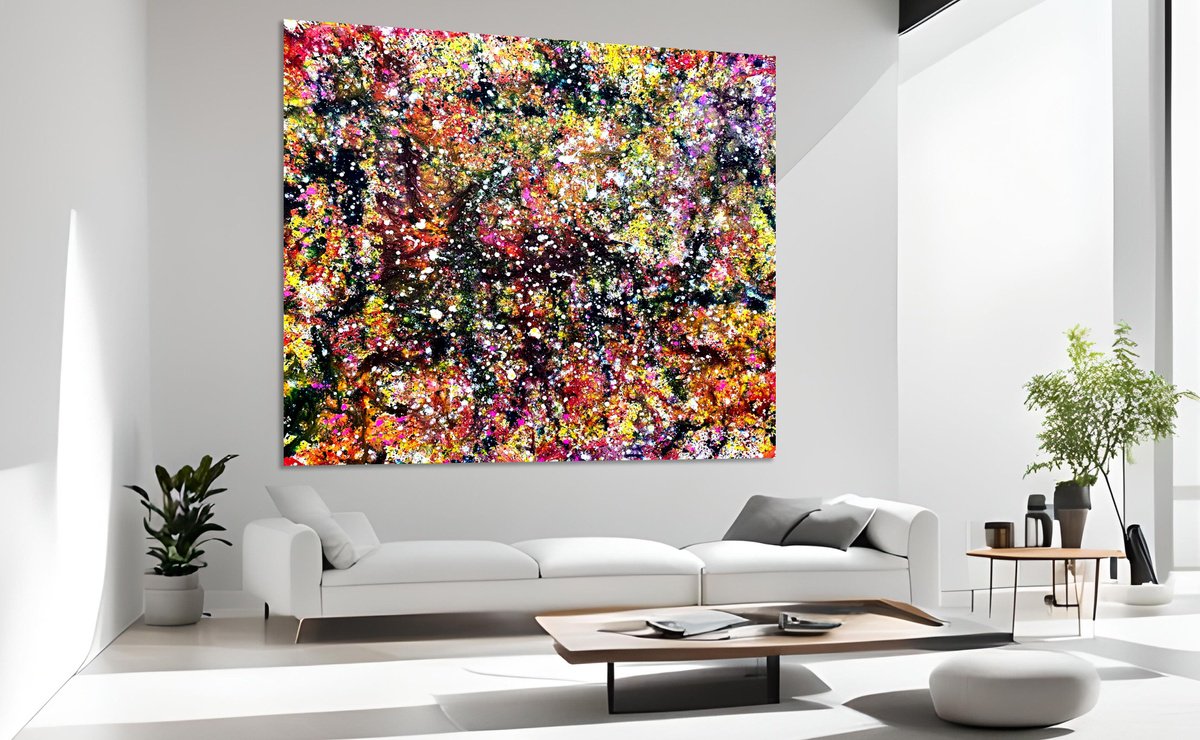 Organic Abstract Acrylic Painting By Estelle Asmodelle, 72 X 66, Stellar Nursery Redux, Original Artwork