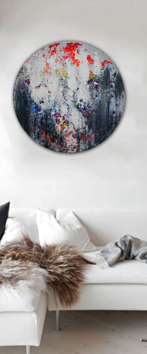 Circular abstract painting / Abstract 1149 by Alex Senchenko