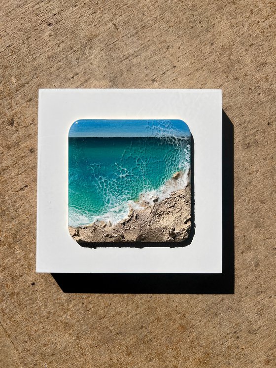 "Little wave" #18 - Miniature square painting