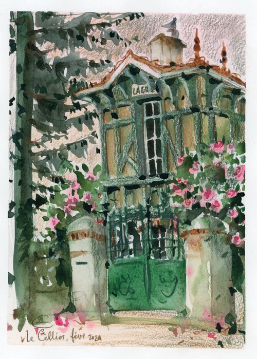 Green house with blooming camellia by Tatyana Tokareva