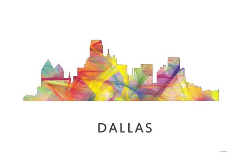 Dallas Texas Skyline WB1 by Marlene Watson