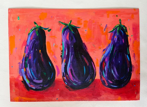 Three Aubergines