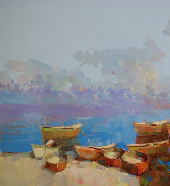 Seashore, Contemporary art,  Handmade oil painting Original artwork One of a kind