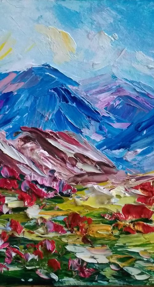 Flower meadow in the mountains by Oksana Fedorova