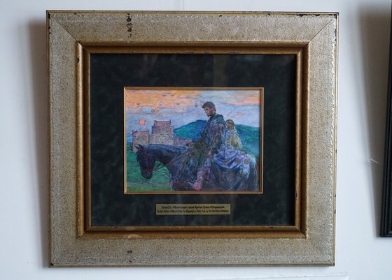 The prince and Rapunzel at the castle