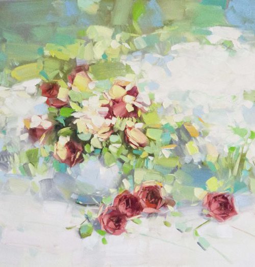 Piece of Garden Large Handmade oil Painting on Canvas One of a kind by Vahe Yeremyan
