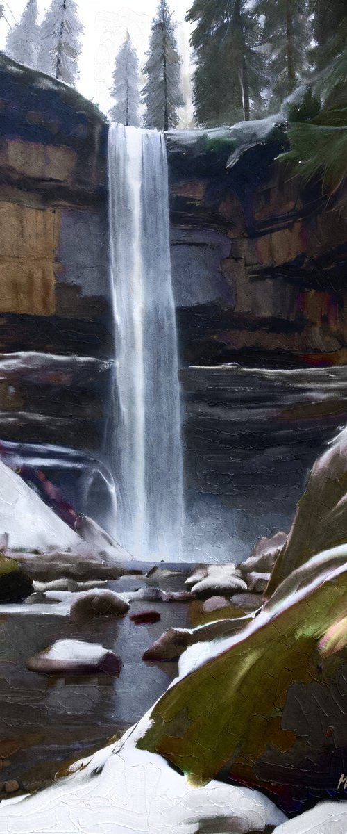 WINTER WATERFALL 3351 by Joe McHarg