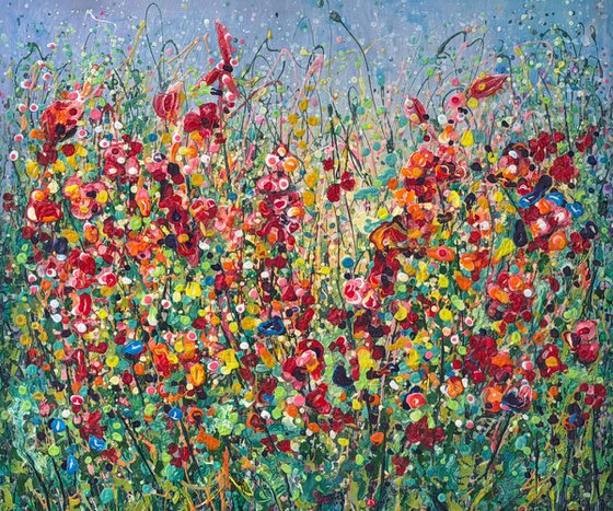 Wildflower Symphony Pollock Style Meadow