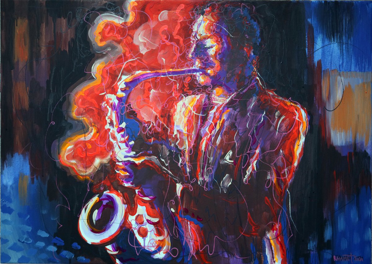 Jazz Saxophonist. by Rakhmet Redzhepov