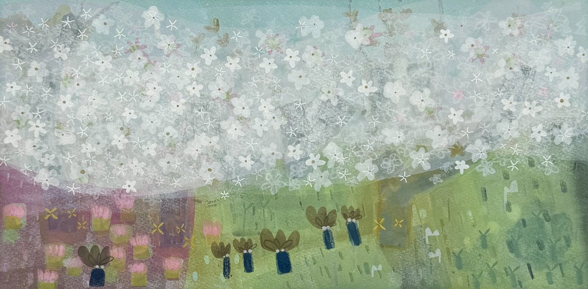 Illustrative Landscape Limited Edition Print By Sarah Broughton, 21 X 13", Blossom, Original Artwork