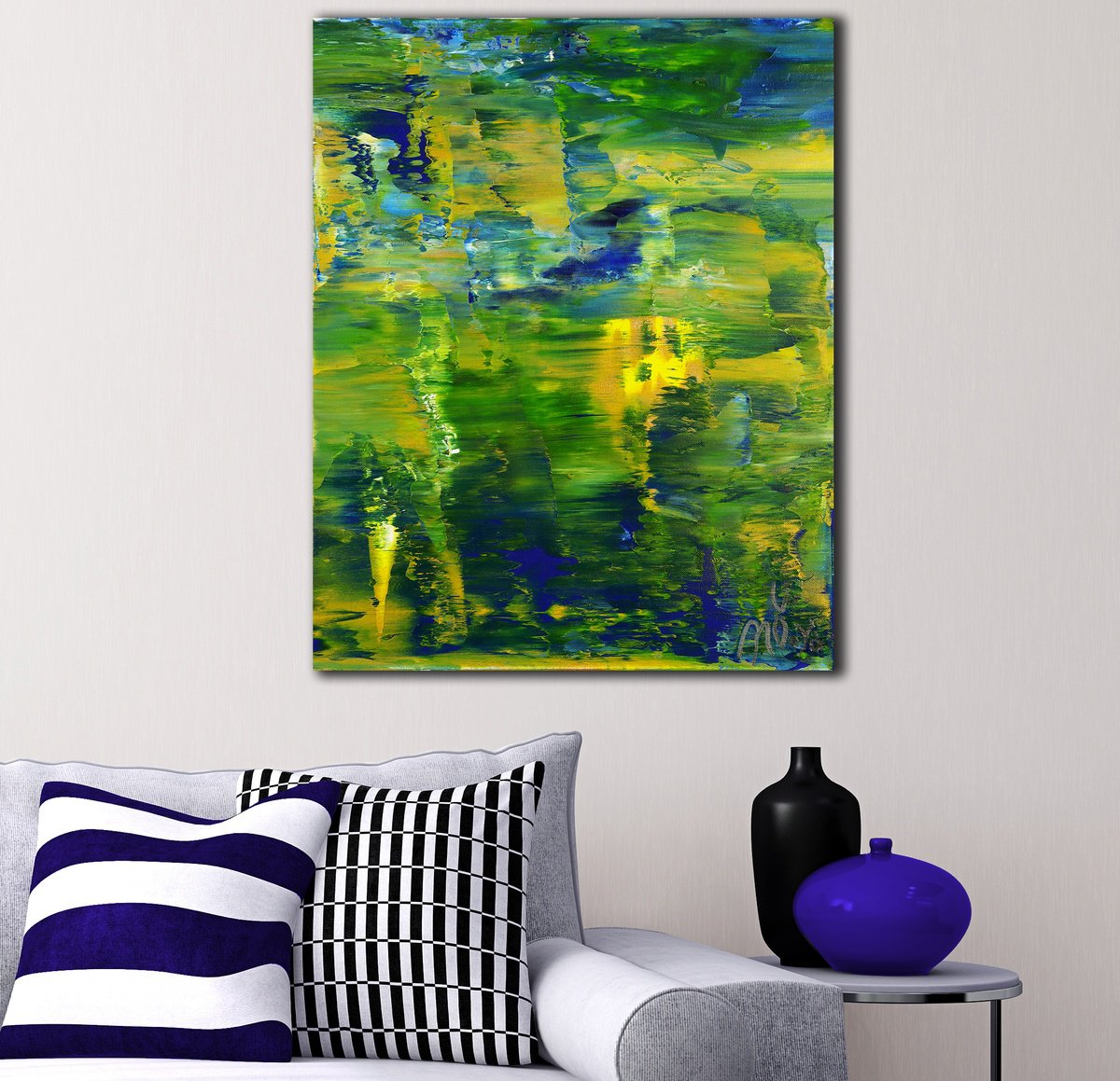 Abstract Acrylic Painting By Nestor Toro, 16 X 20", Don