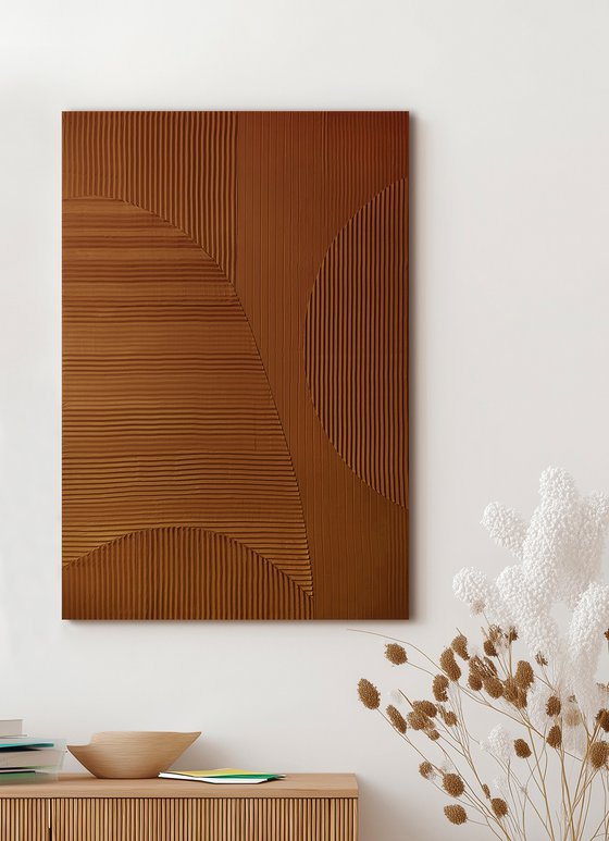"Copper Field 5" Copper abstract textured art