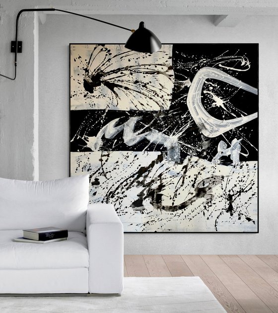Abstraction No. 724 black & white minimalism XXL