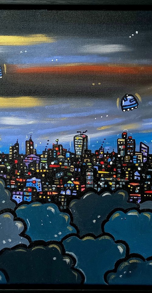 View of London at night from One Tree Hill by Maria Luisa  Azzini
