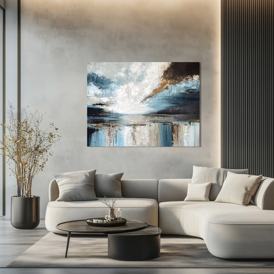 Silent Drift of Light-blue landscape