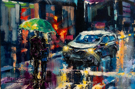 Night city lights
